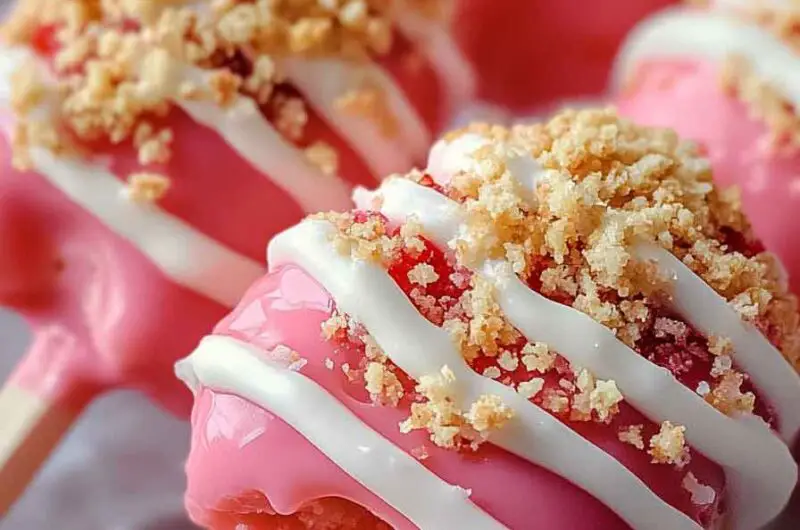 Strawberry Crunch Cheesecake Pops