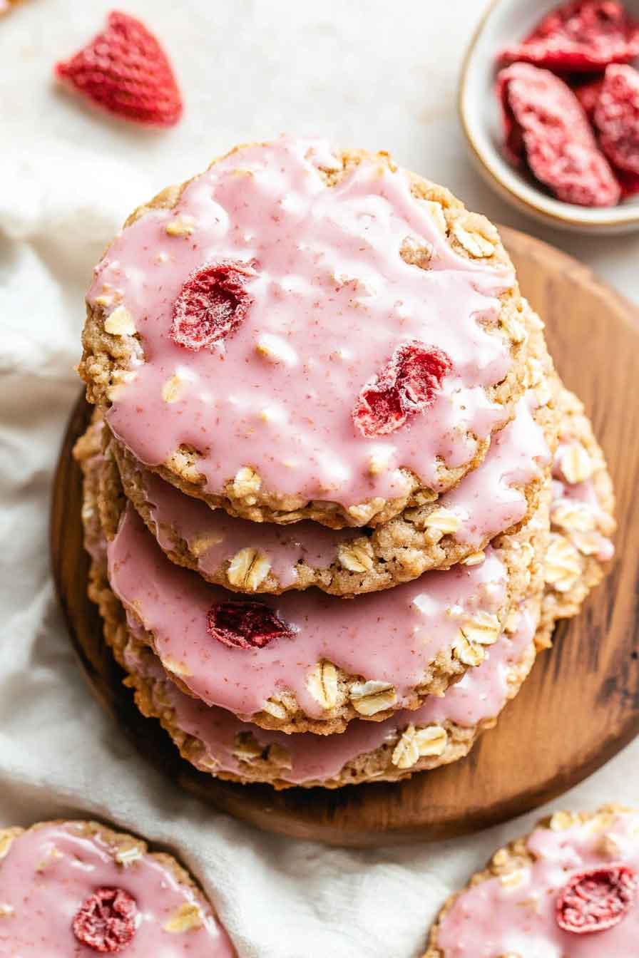 Strawberry Oatmeal Cookies Icing