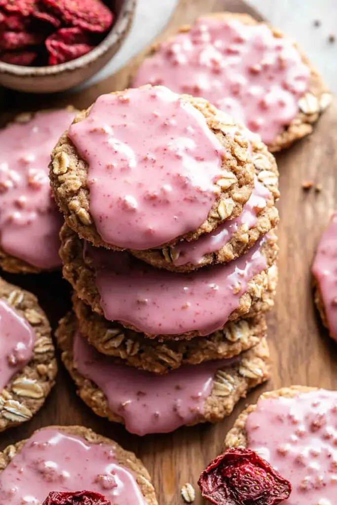 How to Make Strawberry Oatmeal Cookies with Icing
