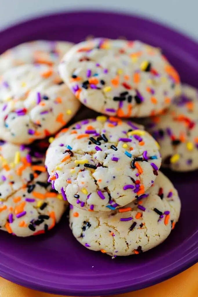 Halloween Funfetti Cake Mix Cookies