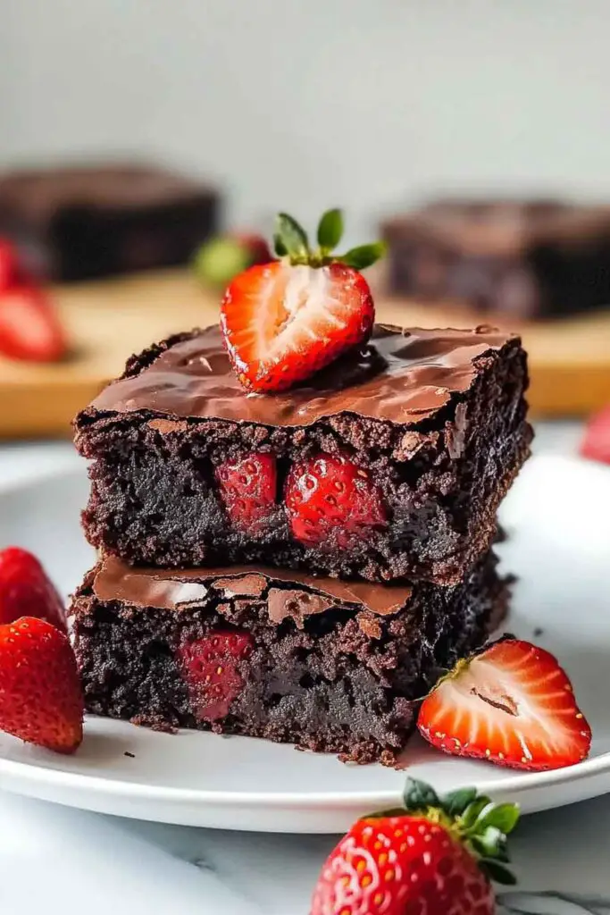 Ingredients for Luscious Chocolate Strawberry Brownies