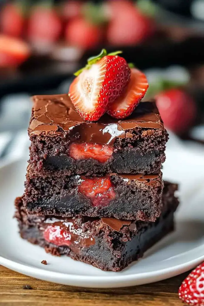 Luscious Chocolate Strawberry Brownies