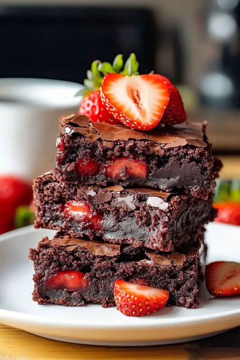 Luscious Chocolate Strawberry Brownies