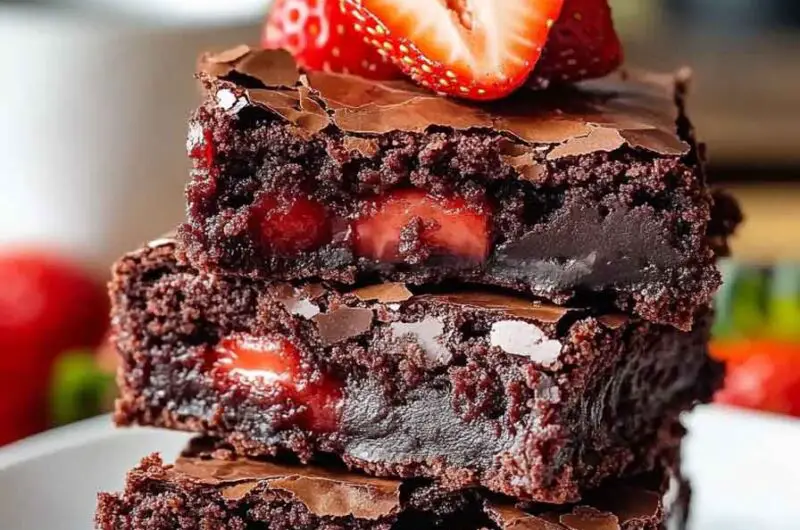 Luscious Chocolate Strawberry Brownies