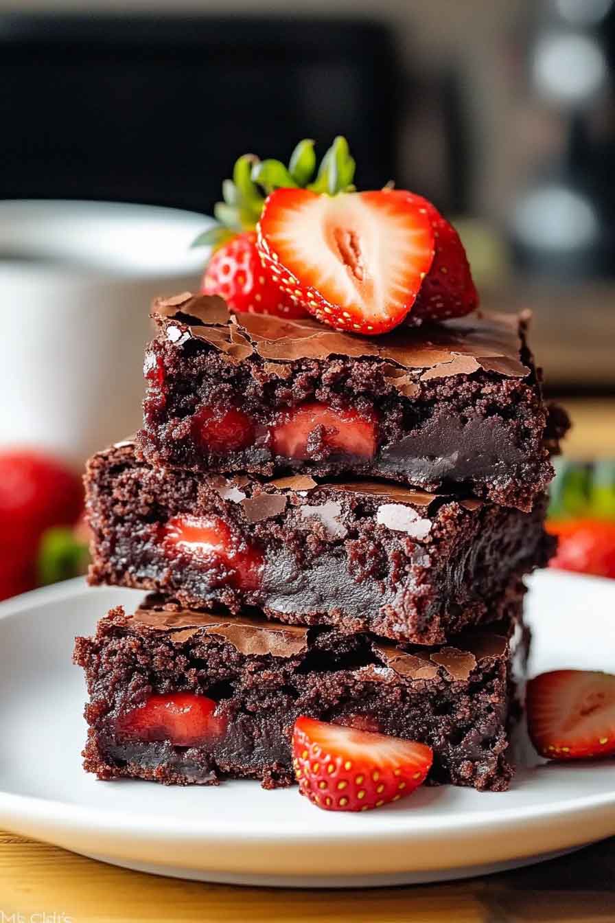 Luscious Chocolate Strawberry Brownies