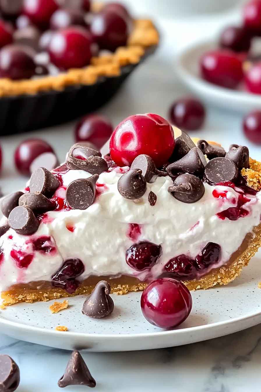 No Bake Cherry Chocolate Chip Pie