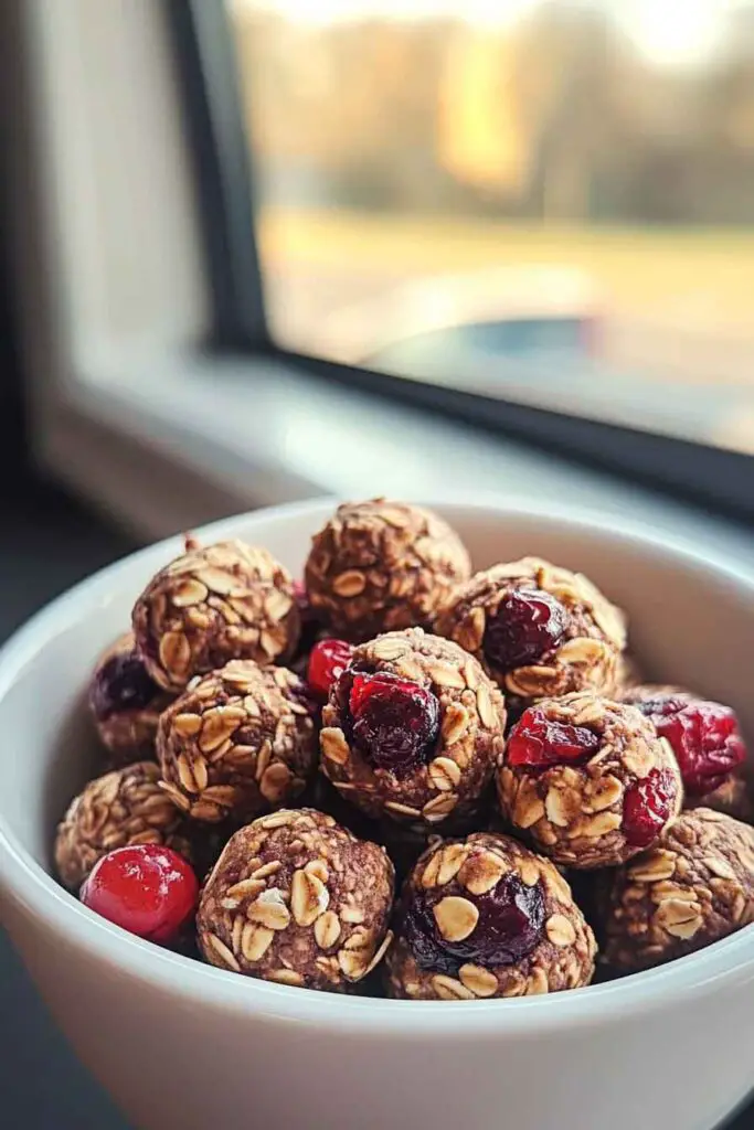 No Bake Chocolate Berry Protein Balls