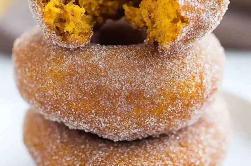 Pumpkin Cinnamon Sugar Donuts (Baked OR Air-Fried)