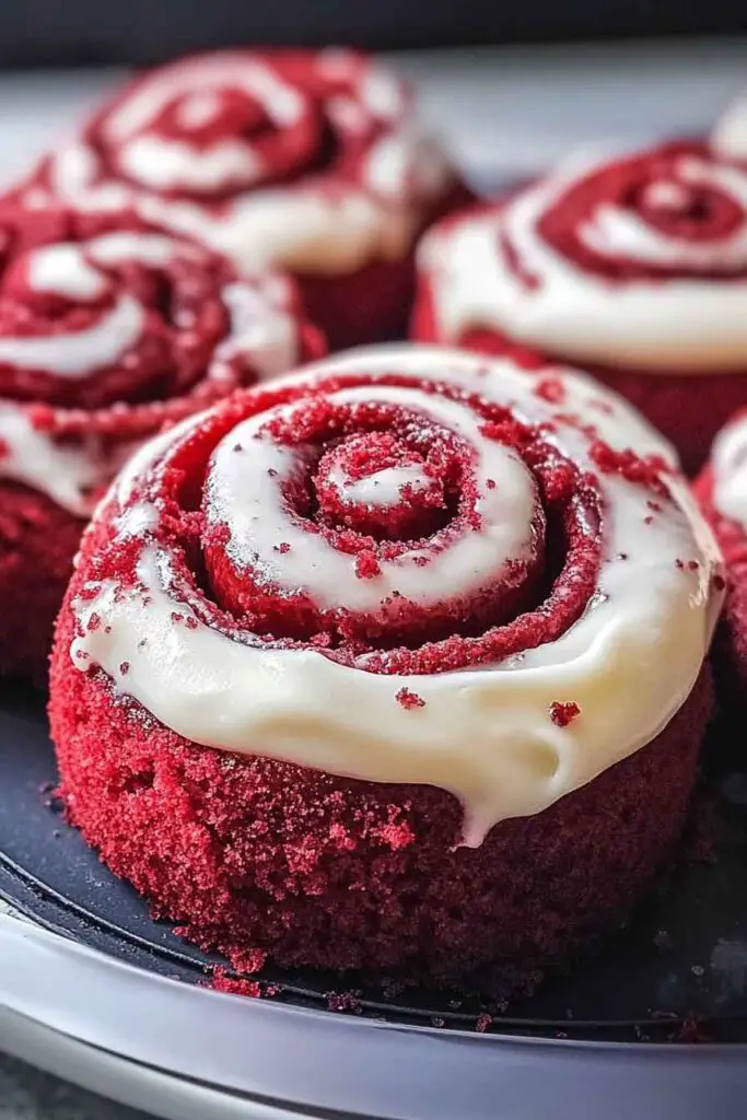 Red Velvet Cinnamon Rolls with Cream Cheese Icing