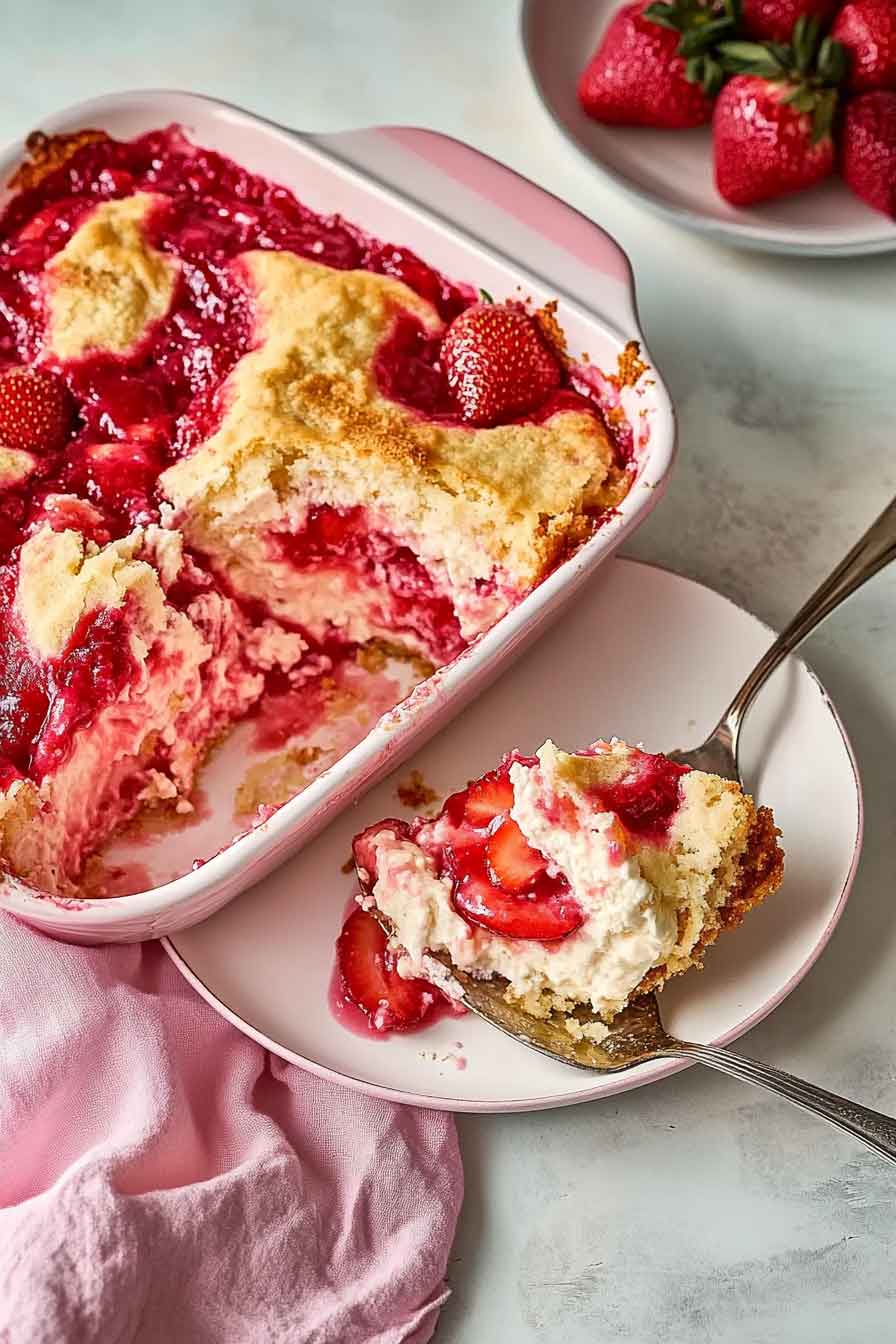 Strawberry Cheesecake Dump Cake