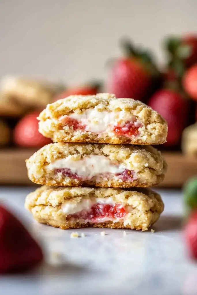 Strawberry Cheesecake Stuffed Cookies (Alt Version)