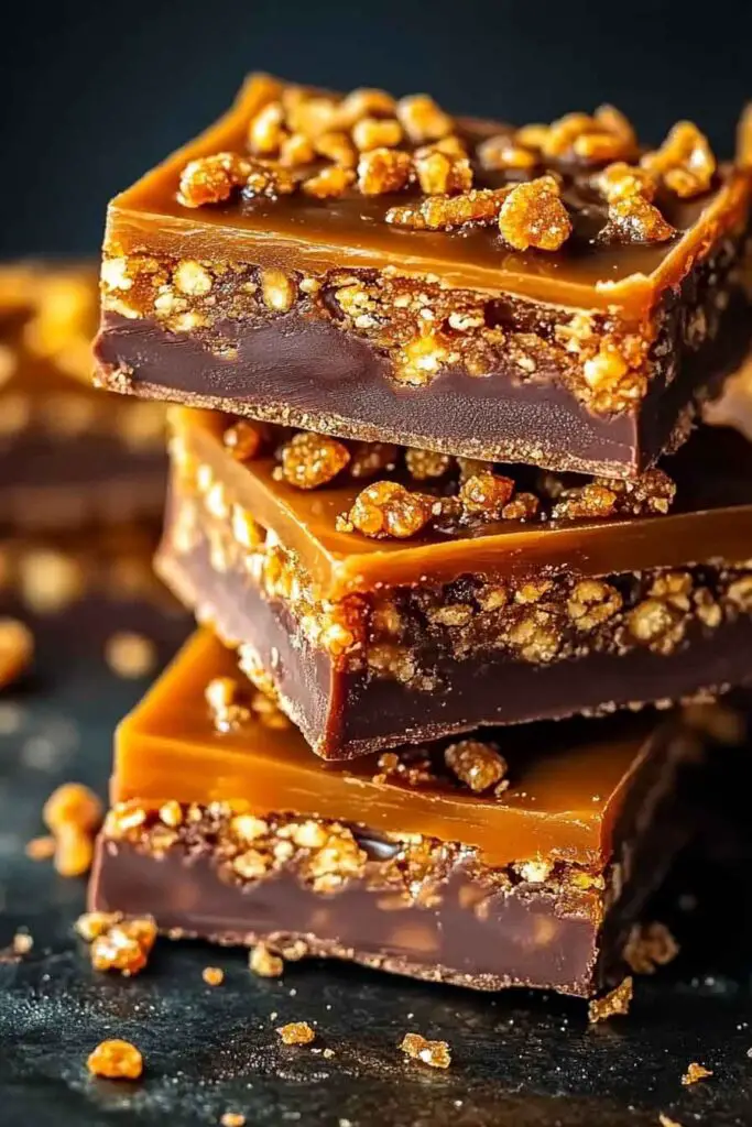 Ingredients for Butterfinger Caramel Crunch Bars
