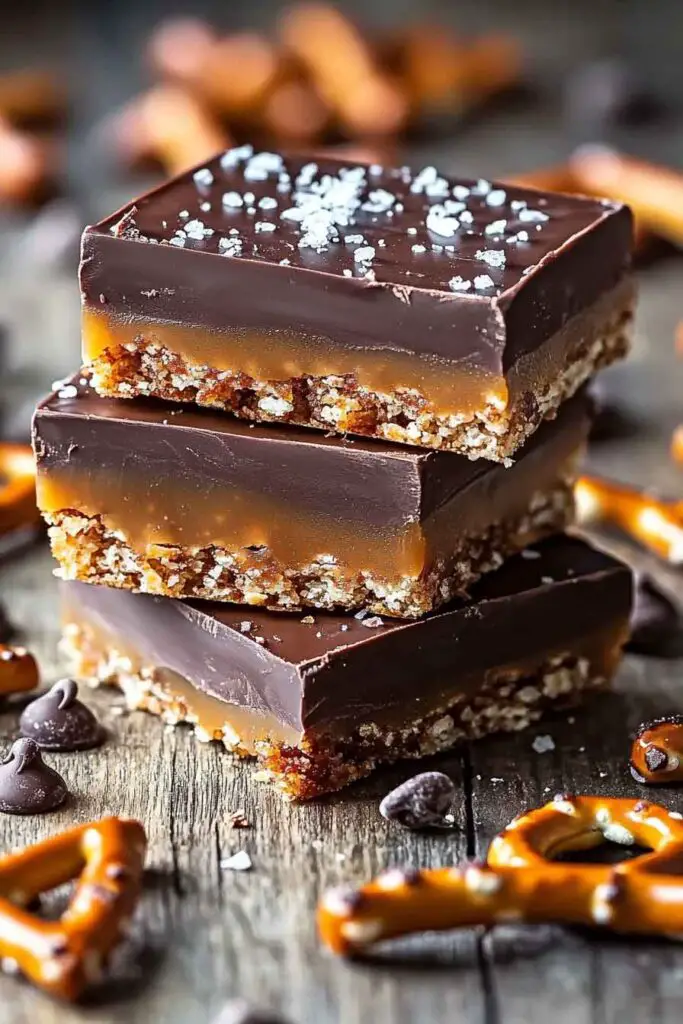Caramel Pretzel Crack Bars