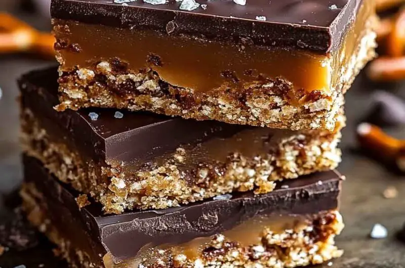 Caramel Pretzel Crack Bars