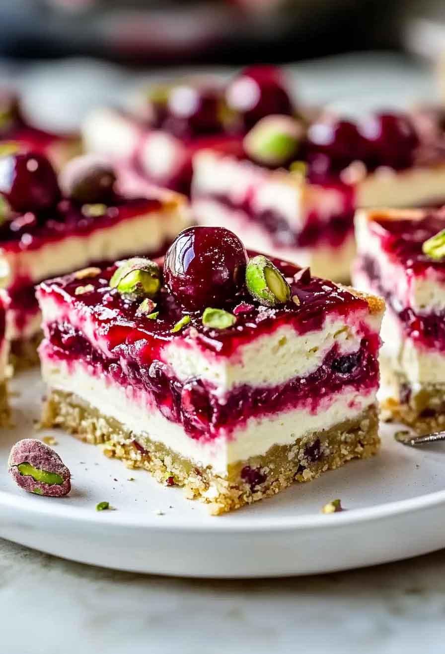 cherry-Pistachio-Cheesecake