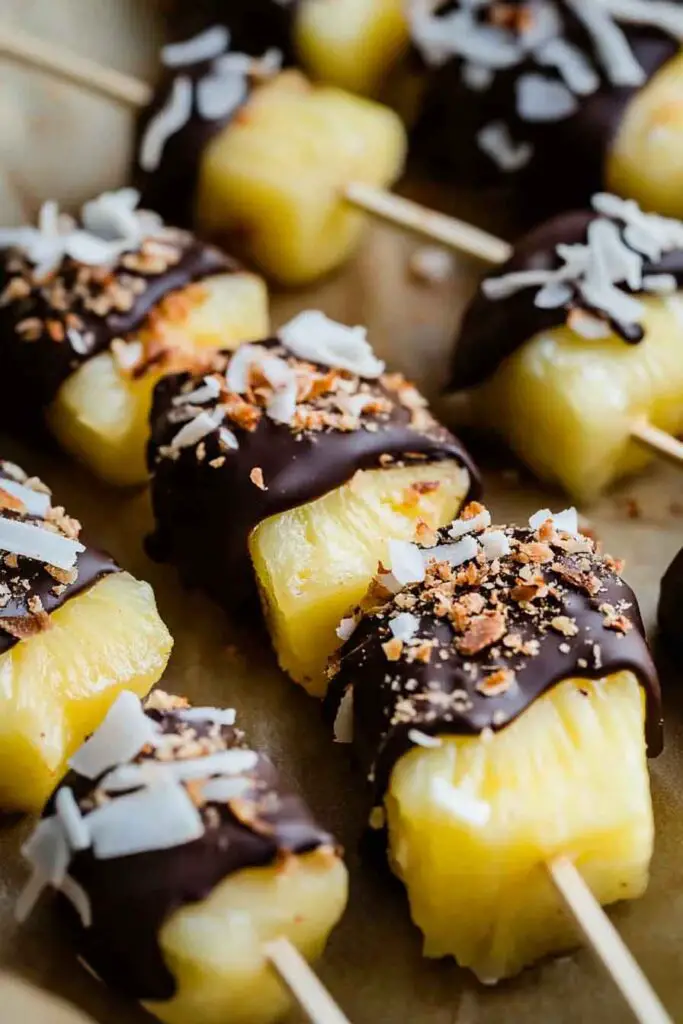 Chocolate Covered Pineapple Bites
