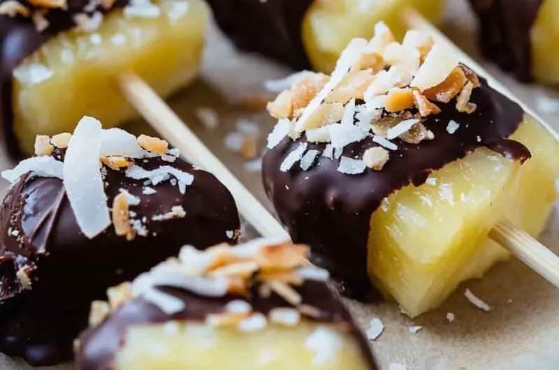 Chocolate Covered Pineapple Bites