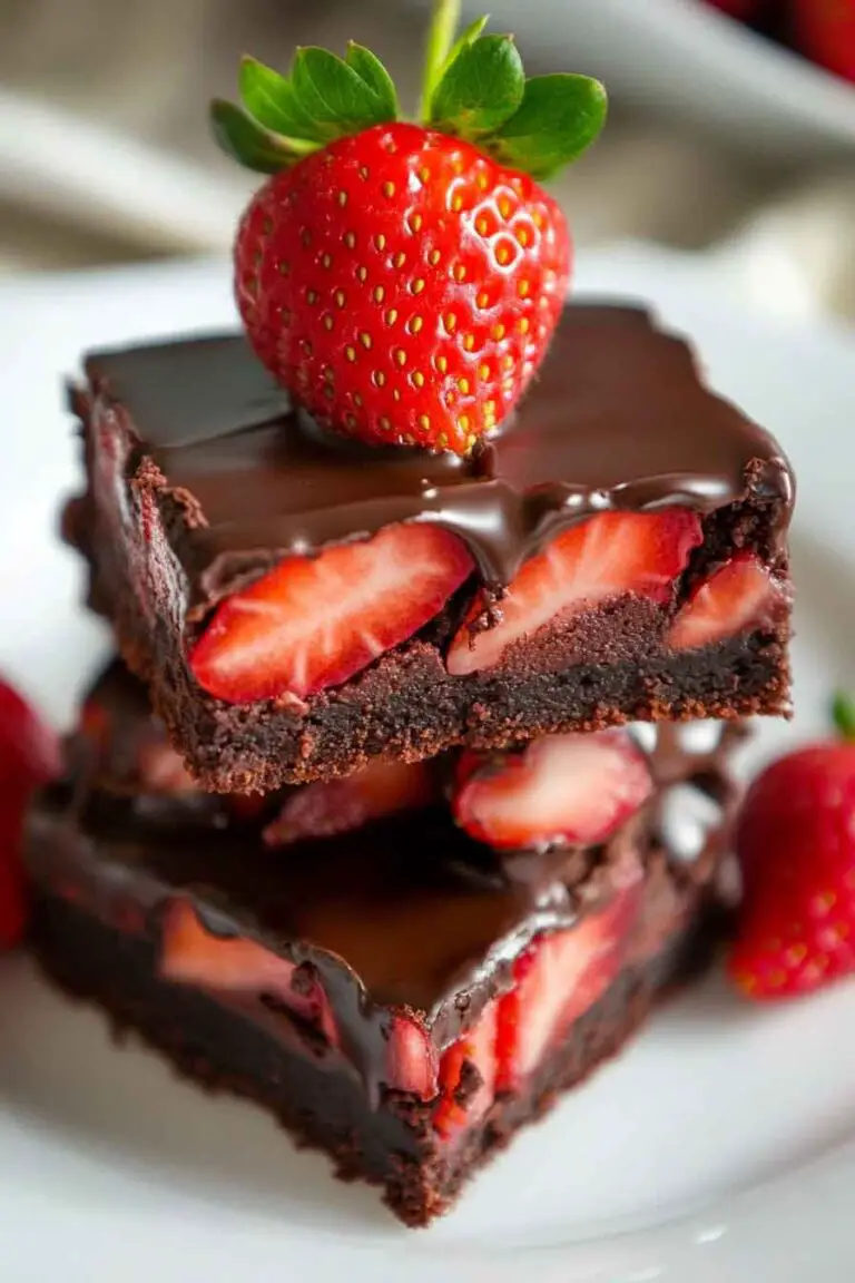 Chocolate Dipped Strawberry Brownies