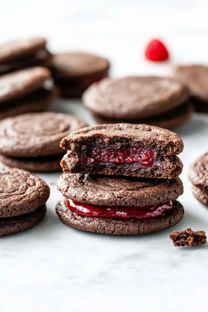 Chocolate Raspberry Sandwich Cookies