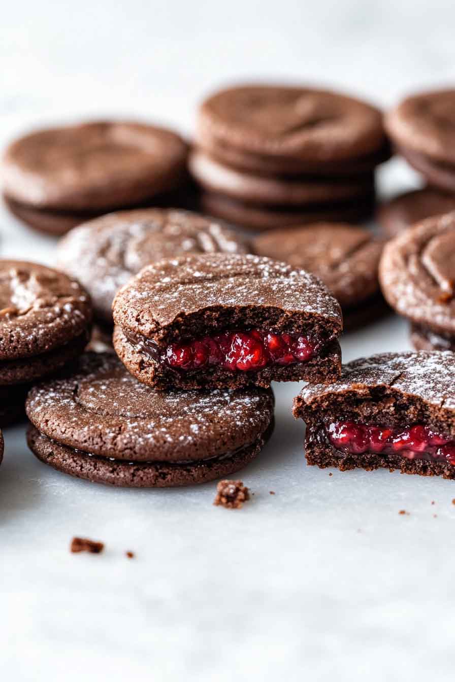 Chocolate Raspberry Sandwich Cookies