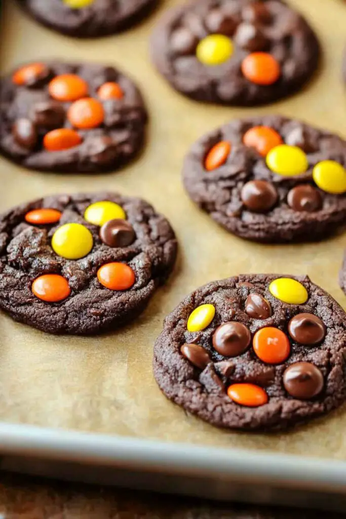 Chocolate Reese’s Pieces Cookies