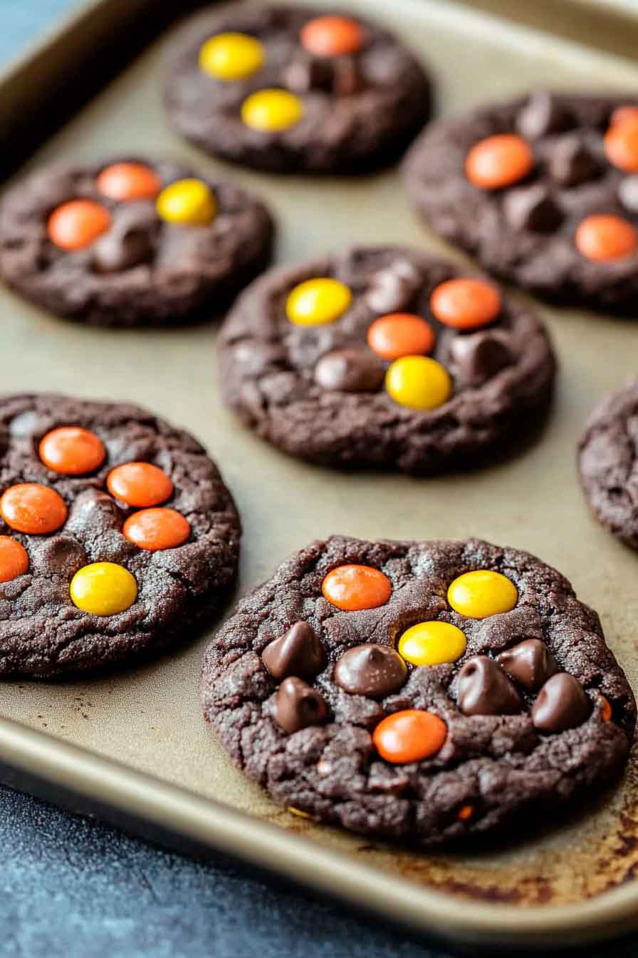 Chocolate Reese’s Pieces Cookies