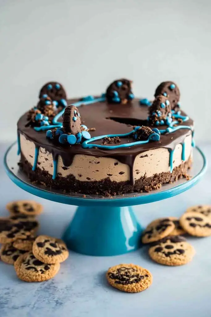 How to Make Cookie Monster Cheesecake 