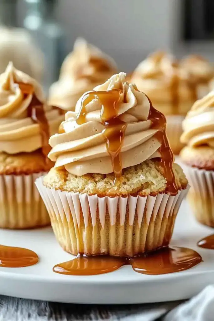 Gooey Salted Caramel Cupcakes