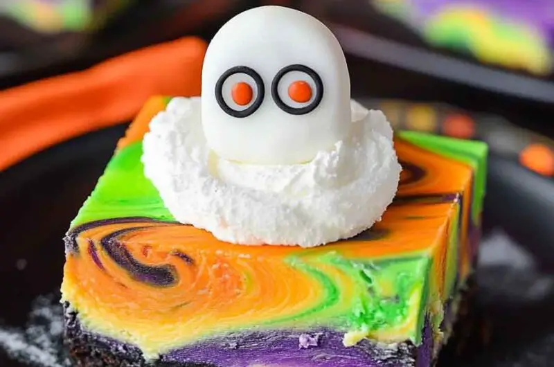Halloween Swirled Cheesecake Bars