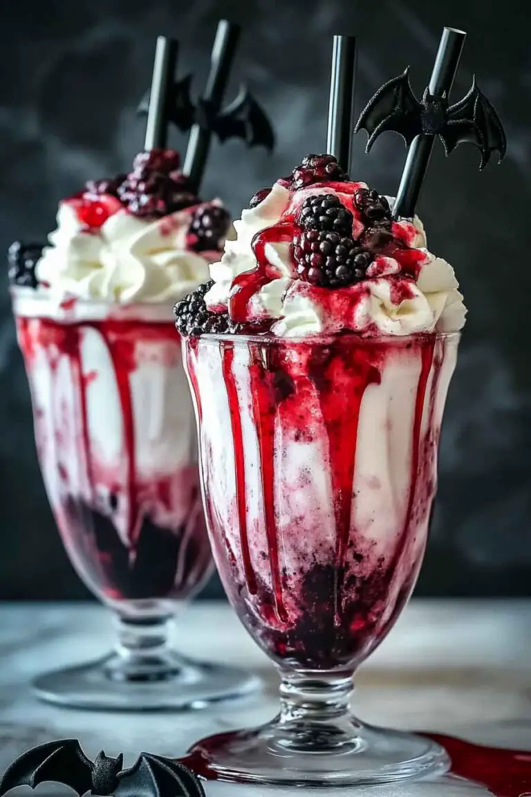 Halloween Vampire Ice Cream Floats
