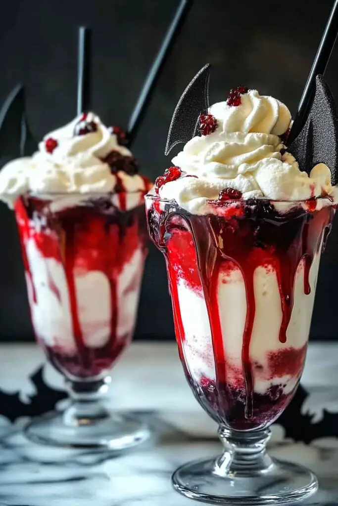 How to Make Halloween Vampire Ice Cream Floats
