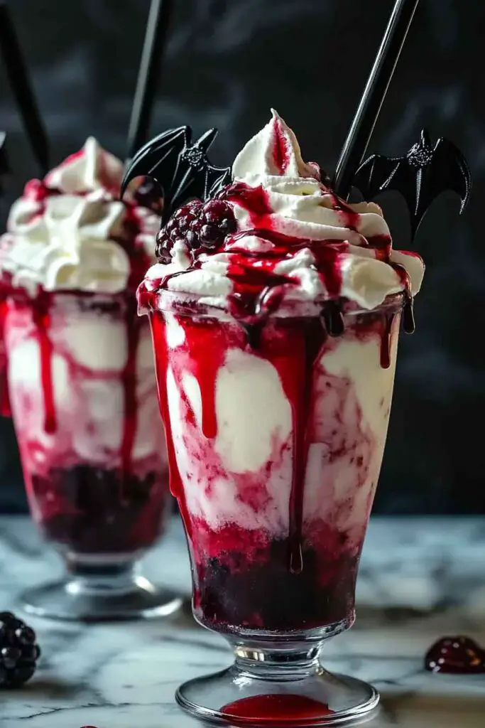 Halloween Vampire Ice Cream Floats