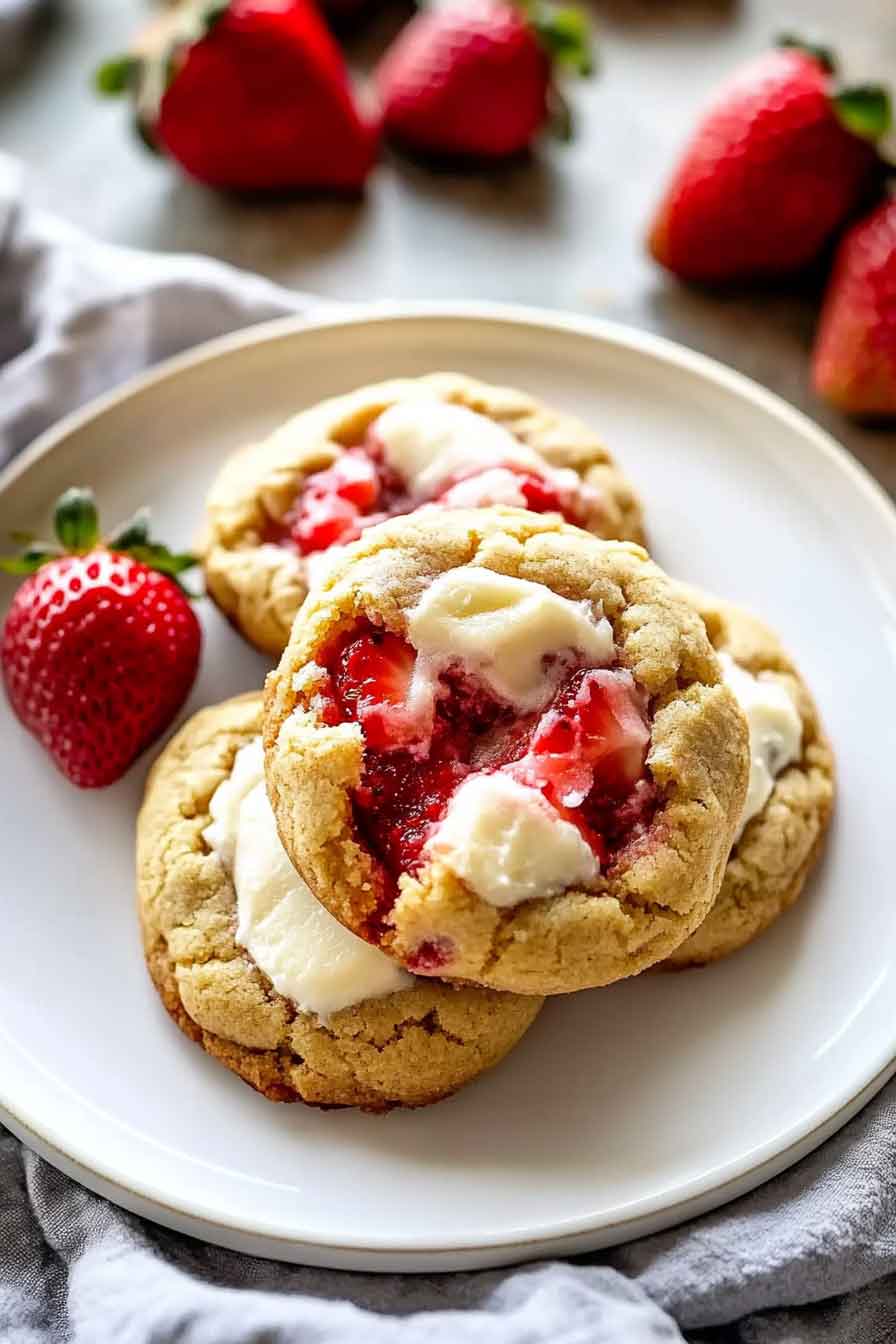 Irresistible Strawberry Cheesecake Cookies