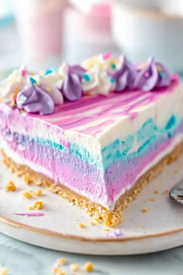 No Bake Unicorn Cheesecake