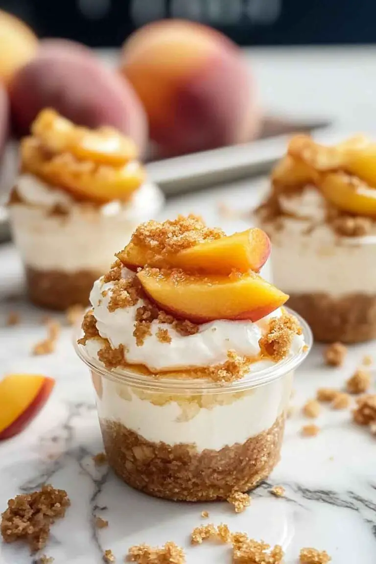 Peach Cobbler Cheesecake Cups