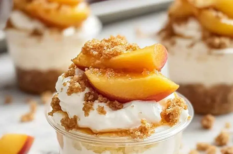 Peach Cobbler Cheesecake Cups