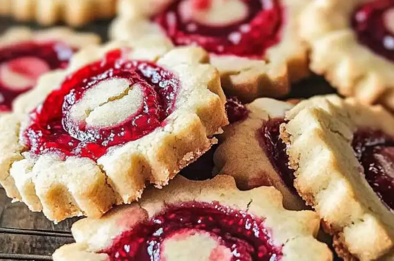 Raspberry Swirl Shortbread Cookies