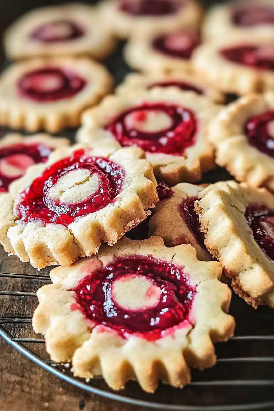 Raspberry Swirl Shortbread Cookies