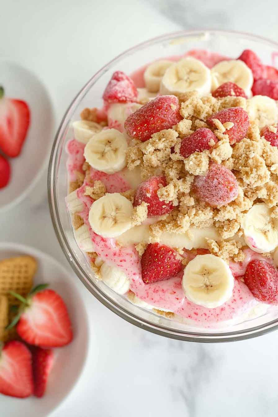 Strawberry Crunch Banana Pudding