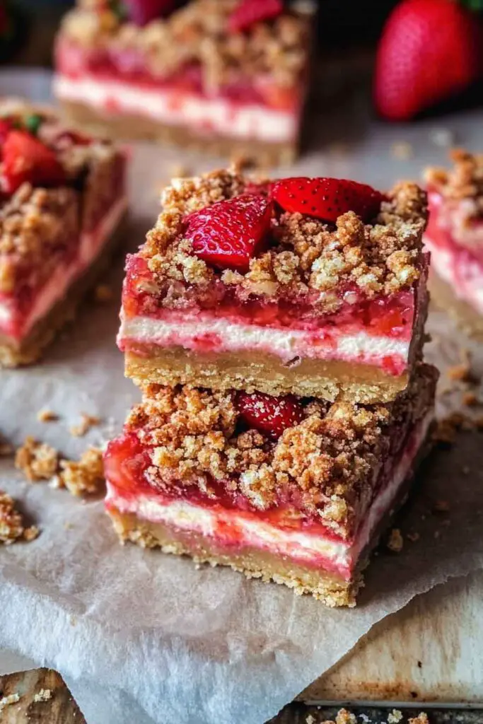 Strawberry Crunch Cheesecake Bars