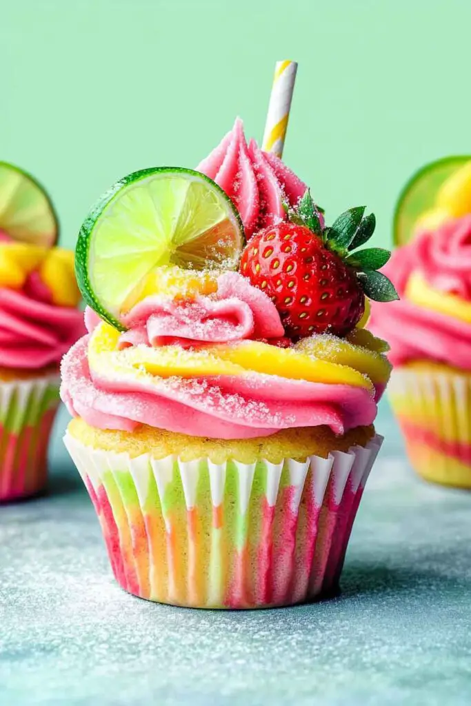Strawberry Mango Margarita Cupcakes