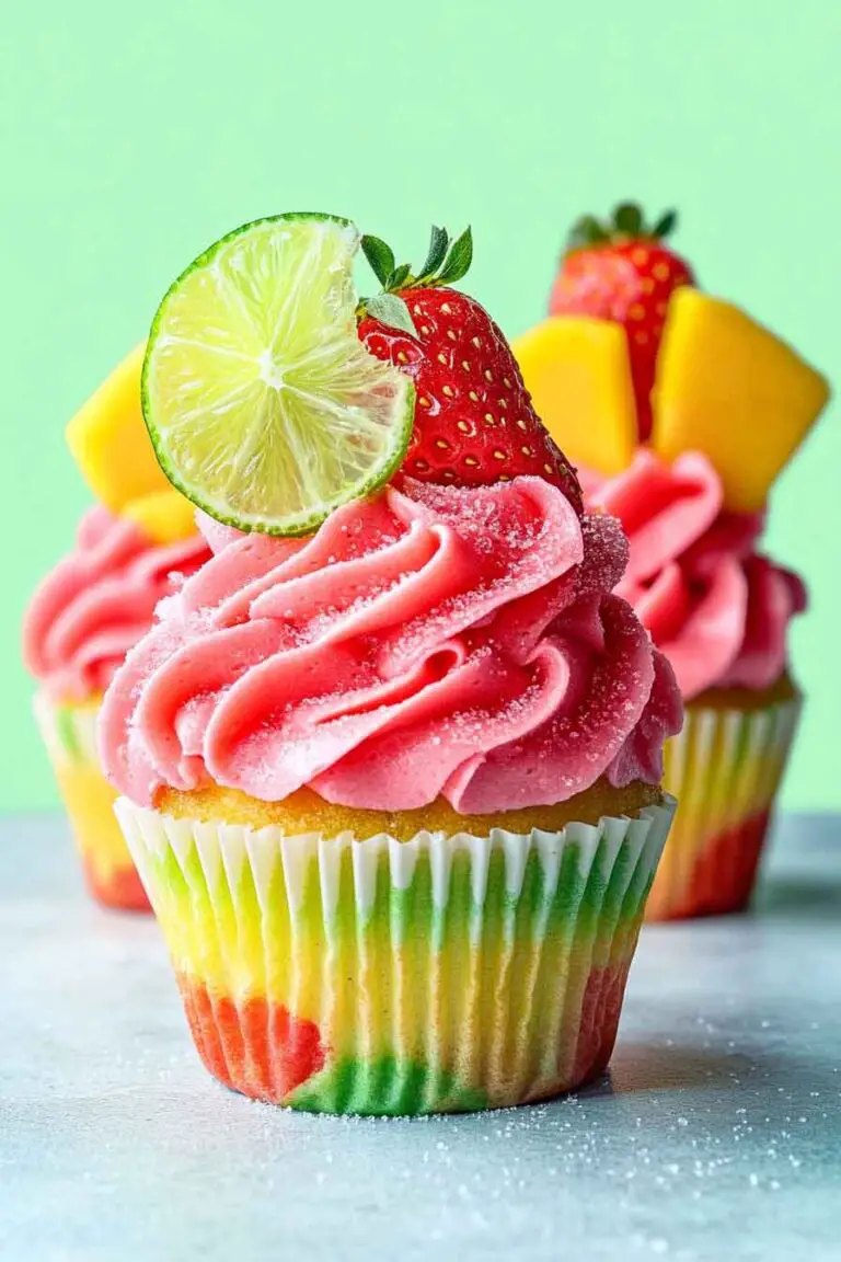 Strawberry Mango Margarita Cupcakes