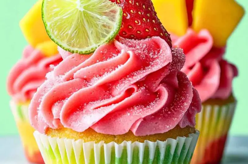 Strawberry Mango Margarita Cupcakes