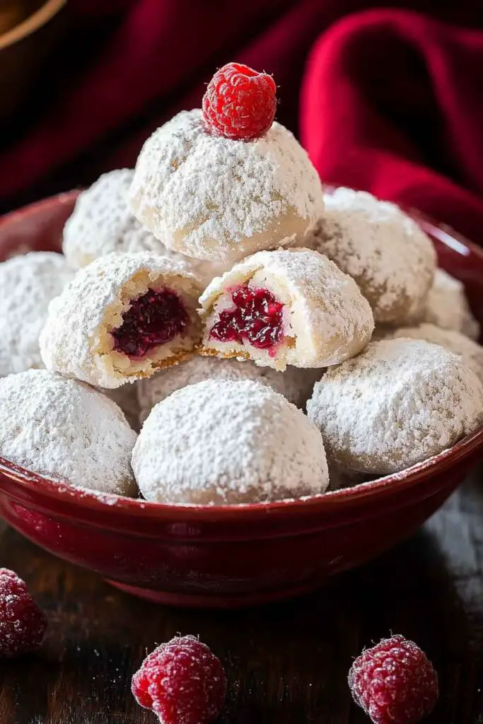 Ingredients for Raspberry Almond Snowballs