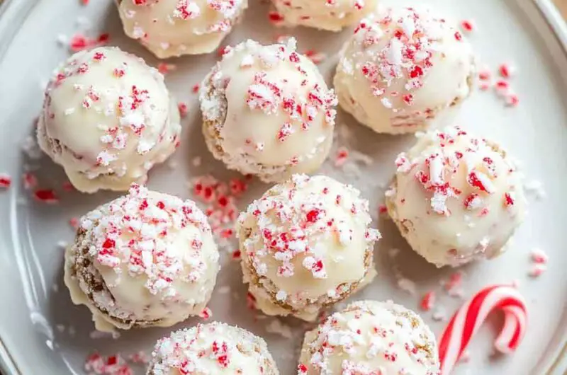 Peppermint Bark Snowballs