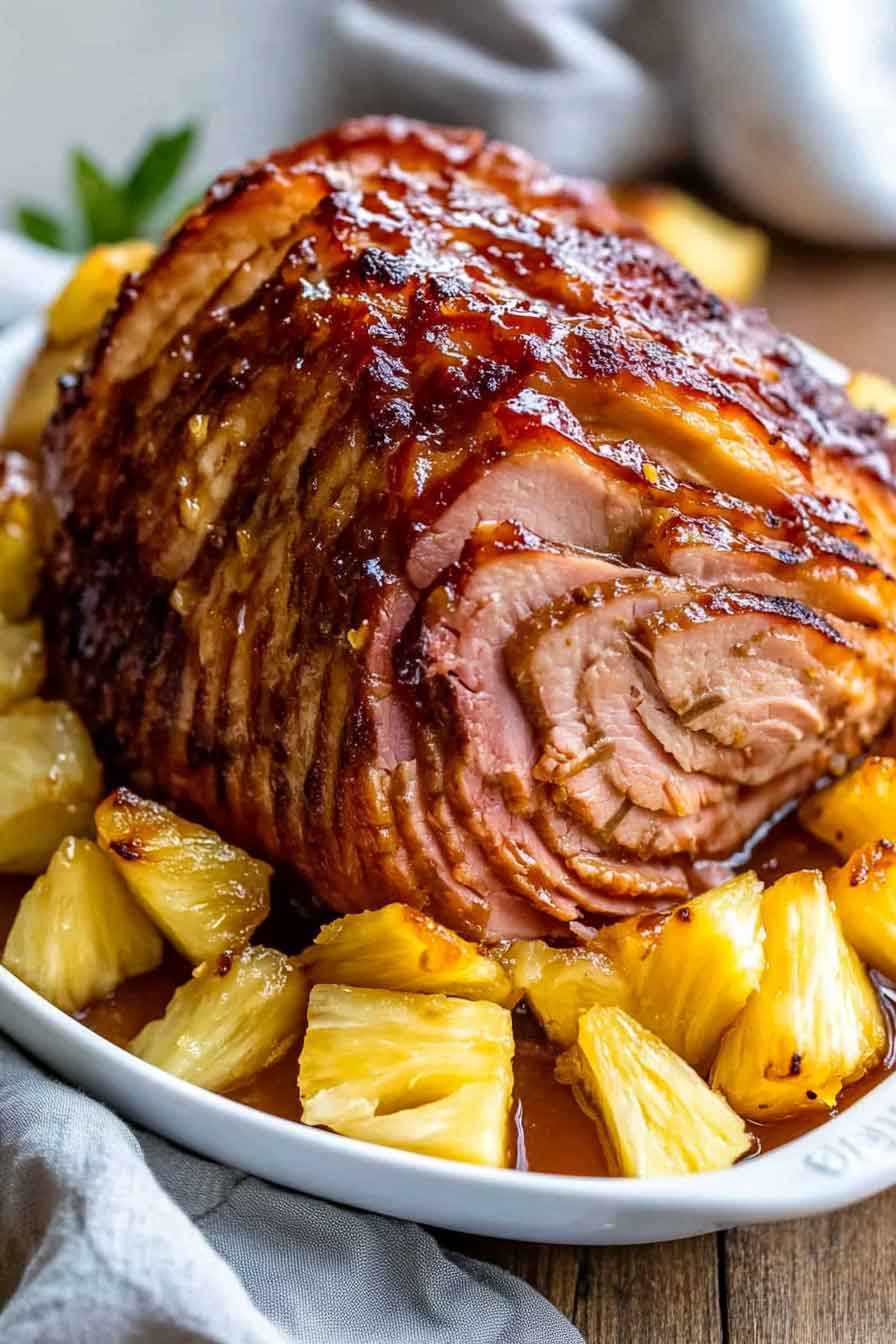 Pineapple Spiral Ham with Sweet and Tangy Glaze