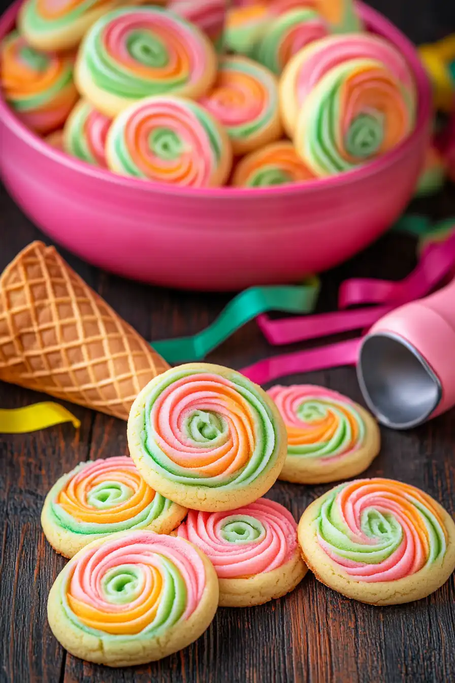 Rainbow Sherbet Cookies